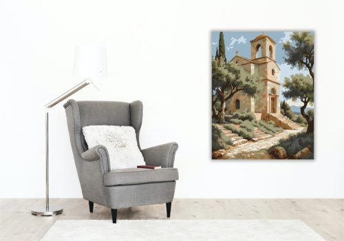 Kréta Olajfaligete és Kápolnája - számfestő készlet - Számfestő.hu - 50×60cm - keret nélkül