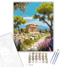 Apolló Temploma és Vadvirágok Korinthoszban - számfestő készlet - Számfestő.hu - 40×50cm - keret nélkül