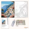 Amalfi-parti Kilátás - számfestő készlet - Számfestő.hu - 40×50cm - Keret nélkül