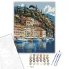 Portofino Kikötője - számfestő készlet - Számfestő.hu - 40×50cm - keretre feszítve