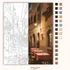 Firenzei Trattoria a Sikátorban - számfestő készlet - Számfestő.hu - 40×50cm - Keret nélkül