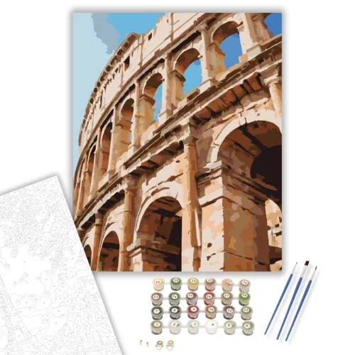 Római Colosseum Közelről - számfestő készlet - Számfestő.hu - 80×100cm - keret nélkül