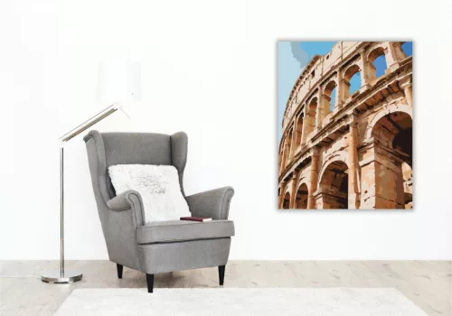 Római Colosseum Közelről - számfestő készlet - Számfestő.hu - 60×70cm - keretre feszítve