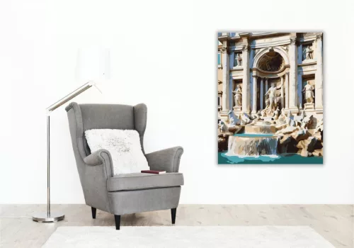 Római Trevi-kút - számfestő készlet - Számfestő.hu - 60×70cm - keretre feszítve