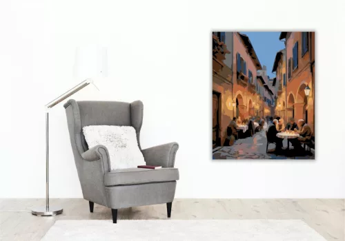 Bolognai Esti Hangulat - számfestő készlet - Számfestő.hu - 40×50cm - keretre feszítve