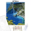 Capri Szigetének Madártávlatból - számfestő készlet - Számfestő.hu - 40×50cm - Keret nélkül