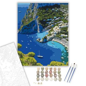 Capri Szigetének Madártávlatból - számfestő készlet - Számfestő.hu - 40×50cm - keret nélkül