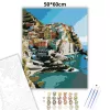 Cinque Terre Reggeli Fényben - számfestő készlet - Számfestő.hu - 50×60cm - Keret nélkül