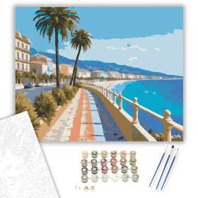 Nizzai Tengerparti Sétány - számfestő készlet - Számfestő.hu - 40×50cm - keret nélkül
