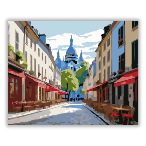 Montmartre-i Utcakép és Sacré-Cœur - Számfestő.hu