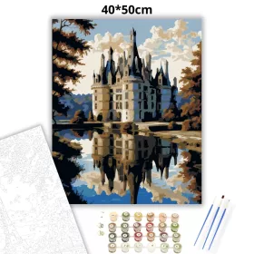 Château de Chambord - számfestő készlet - Számfestő.hu - 40×50cm - Keret nélkül
