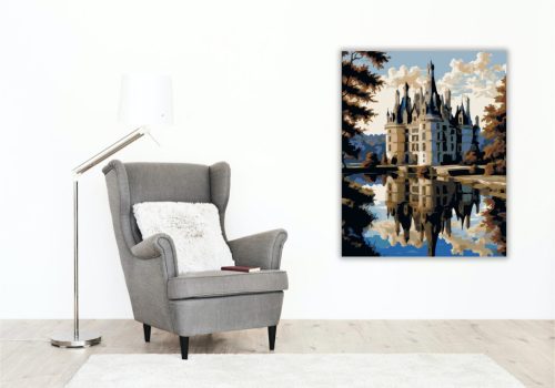 Château de Chambord - számfestő készlet - Számfestő.hu - 40×50cm - keret nélkül