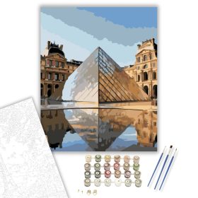 Louvre Múzeum és Üvegpiramis - számfestő készlet - Számfestő.hu - 40×50cm - keret nélkül