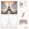 Eiffel-torony Ködfátyolban - számfestő készlet - Számfestő.hu - 40×50cm - Keret nélkül