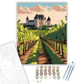 Loire-völgyi Szőlőskert Kastéllyal - számfestő készlet - Számfestő.hu - 40×50cm - keret nélkül