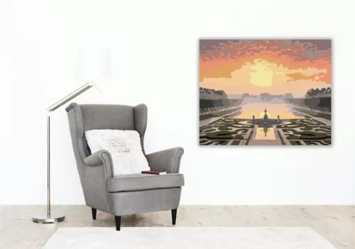Versailles-i Palota Napfelkeltekor - számfestő készlet - Számfestő.hu - 50×60cm - keret nélkül