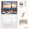 Eiffel-torony és Párizsi Kávézó - számfestő készlet - Számfestő.hu - 40×50cm - Keret nélkül