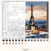 Eiffel-torony és Párizsi Kávézó - számfestő készlet - Számfestő.hu - 40×50cm - Keret nélkül