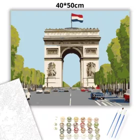 Diadalív és a Champs-Élysées - számfestő készlet - Számfestő.hu - 40×50cm - Keret nélkül