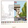 Diadalív és a Champs-Élysées - számfestő készlet - Számfestő.hu - 40×50cm - Keret nélkül