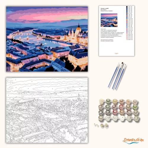 Budapesti Panoráma a Citadelláról - számfestő készlet - Számfestő.hu - 40×50cm - Keret nélkül