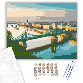 Szabadság híd a Gellért-hegyről - számfestő készlet - Számfestő.hu - 40×50cm - keret nélkül