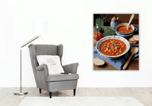 Gulyásleves Tálalva - számfestő készlet - Számfestő.hu - 40×50cm - Keret nélkül