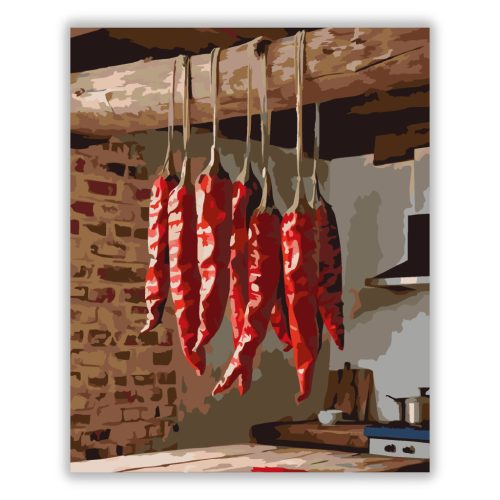 Fűszerpaprika Konyhai Dekoráció - számfestő készlet - Számfestő.hu