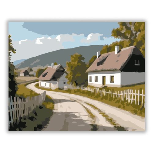 Őrségi Falu Tájkép - számfestő készlet - Számfestő.hu