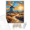 La Mancha Szélmalmai Naplementében - számfestő készlet - Számfestő.hu - 40×50cm - keret nélkül
