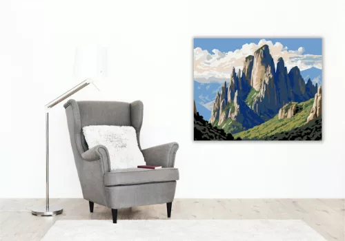 Montserrat Hegység és Kolostor - számfestő készlet - Számfestő.hu - 60×70cm - keret nélkül