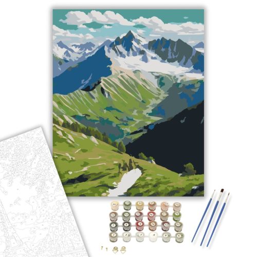 Pireneusok Hegyi Ösvény - számfestő készlet - Számfestő.hu - 40×50cm - keretre feszítve