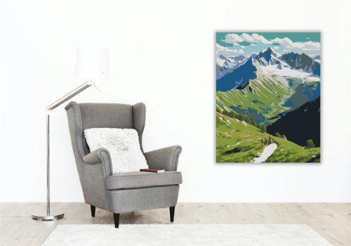 Pireneusok Hegyi Ösvény - számfestő készlet - Számfestő.hu - 40×50cm - keretre feszítve