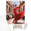Flamenco Táncos Cordobai Udvarban - számfestő készlet - Számfestő.hu - 60×70cm - keret nélkül