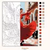 Flamenco Táncos Cordobai Udvarban - számfestő készlet - Számfestő.hu - 40×50cm - Keret nélkül