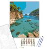 Ibizai Öböl Tiszta Vízzel - számfestő készlet - Számfestő.hu - 40×50cm - keretre feszítve
