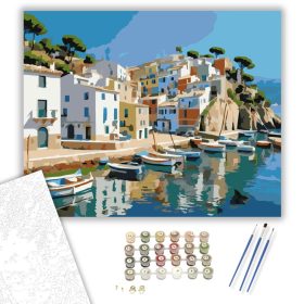 Costa Brava Halászfalva - számfestő készlet - Számfestő.hu - 40×50cm - keret nélkül