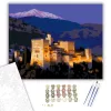 Alhambra Granada Délutáni Fényekben - számfestő készlet - Számfestő.hu - 80×100cm - keretre feszítve