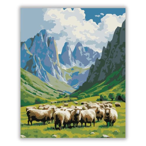 Picos de Europa Hegyi Táj - számfestő készlet - Számfestő.hu