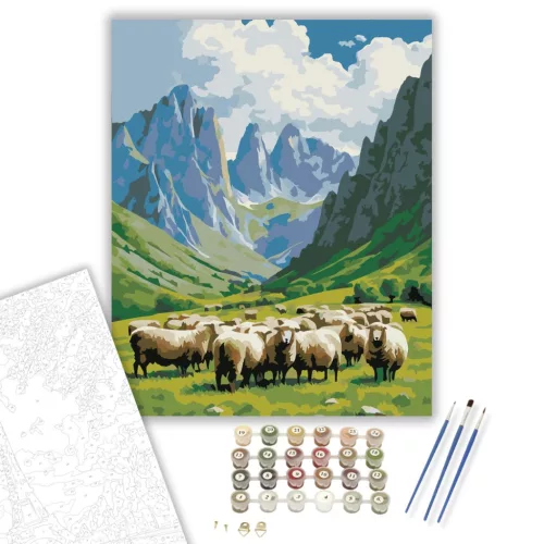 Picos de Europa Hegyi Táj - számfestő készlet - Számfestő.hu - 80×100cm - keret nélkül