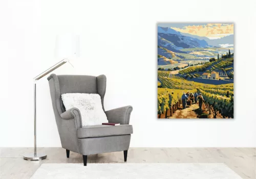 La Rioja Szőlőbetakarítás - számfestő készlet - Számfestő.hu - 60×70cm - keret nélkül