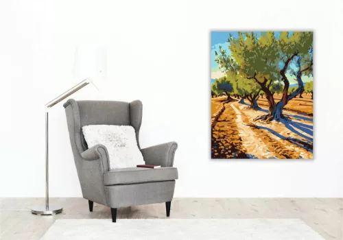 Andalúziai Olajfaliget - számfestő készlet - Számfestő.hu - 40×50cm - Keret nélkül