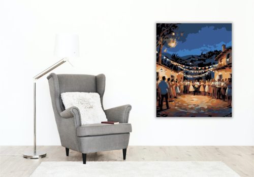 Spanyol Falu Esti Fiesta - számfestő készlet - Számfestő.hu - 40×50cm - keret nélkül