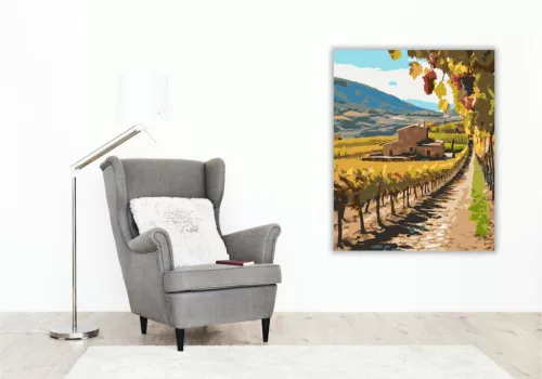 La Rioja Őszi Szőlőskert - számfestő készlet - Számfestő.hu - 50×60cm - keret nélkül