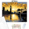 Big Ben és a Westminster Palota Naplementében - számfestő készlet - Számfestő.hu - 40×50cm - Keretre feszítve