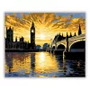 Big Ben és a Westminster Palota Naplementében - számfestő készlet - Számfestő.hu - 40×50cm - Keretre feszítve