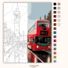 Big Ben és Westminster Bridge Esős Reggelen - számfestő készlet - Számfestő.hu - 40×50cm - Keret nélkül