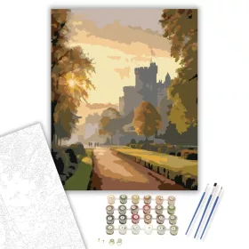 Windsor Kastély Napkeltekor - számfestő készlet - Számfestő.hu - 40×50cm - keret nélkül