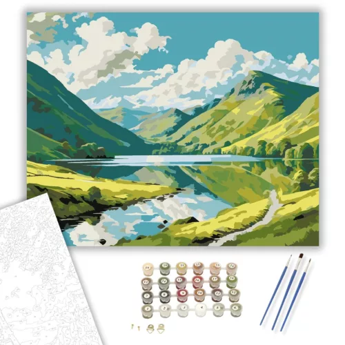 Lake District Tájkép - számfestő készlet - Számfestő.hu - 40×50cm - keret nélkül