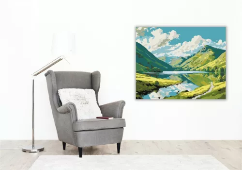 Lake District Tájkép - számfestő készlet - Számfestő.hu - 80×100cm - keret nélkül